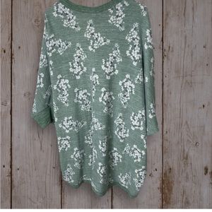 Lularoe Tracy Sage Floral Cocoon Cardigan small